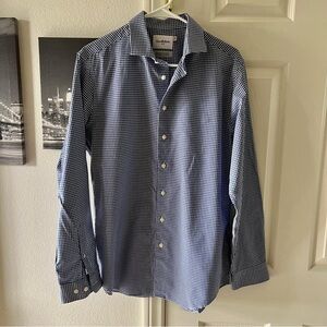 Goodfellow & Co Navy Checkered Dress Shirt